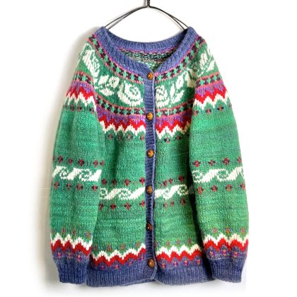  Ρơ ϥɥ˥å Υǥå1970's-Vintage Hand Knitting Nordic Cardigan