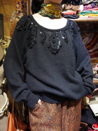 古着 通販　Bijou Embroidery Knit Sweater