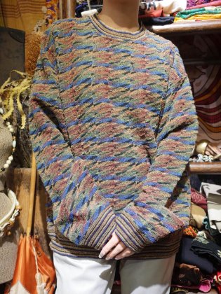 古着 通販　Gradation Jacquard Knit Sweater