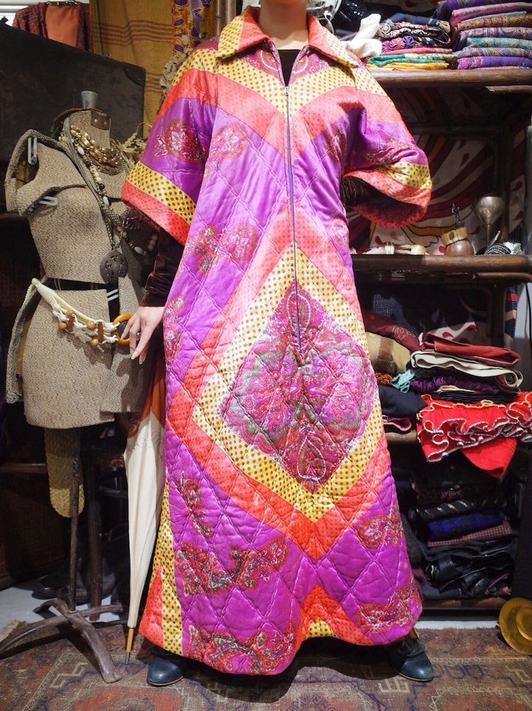 古着 通販 c.1970s Paisley Quilting Dress