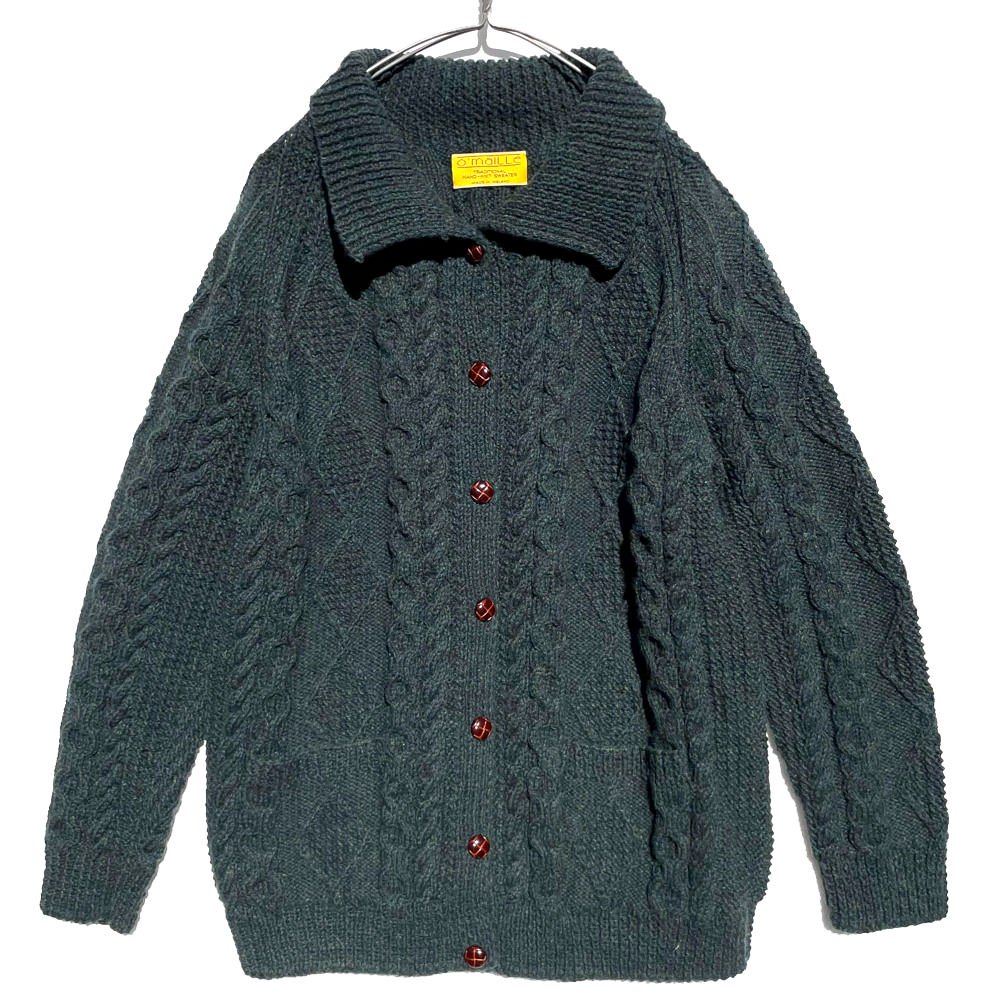 【O'maille - Made In Ireland】ヴィンテージ ハンドニット アランセーター カーディガン【1990's-】Vintage  Aran Sweater