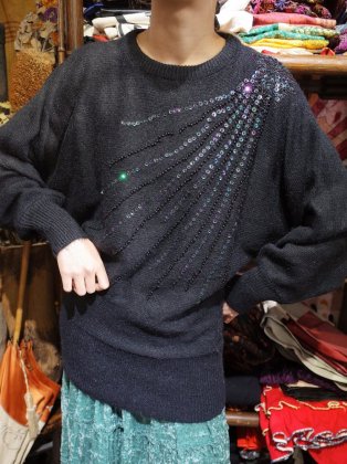 古着 通販　Aurora Bijou & Spangle Dolman Knit Sweater