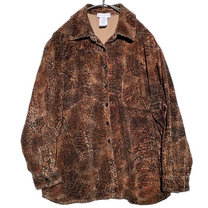  ΡJONES NEW YORKۥơ ӥå륨å 쥪ѡ ٥ġ1990's-Vintage Leopard Velour Shirt