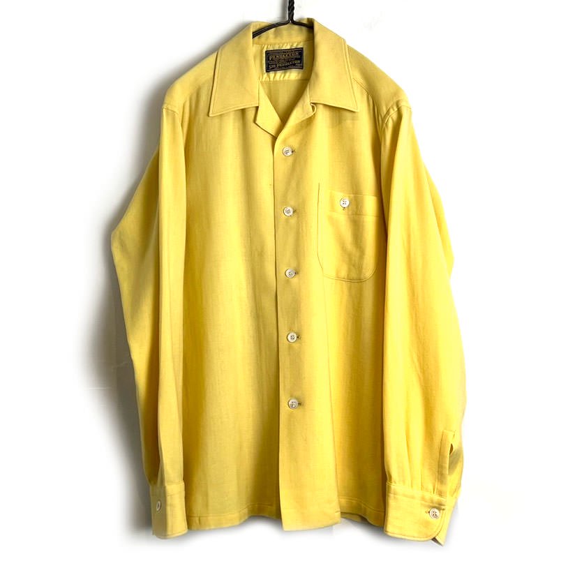 60’S ペンドルトン ウール オープンカラーシャツ Mサイズ ビンテージ色はブラウンです
