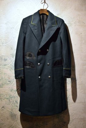 古着 通販　British 1950s railway conductors coat 1950年代 レイルウェイ ウール レザー コート 