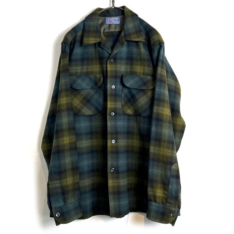 ペンドルトン【PENDLETON】ヴィンテージ オープンカラー ウールシャツ【1960's-】Vintage Loop Collar Wool  Shirt