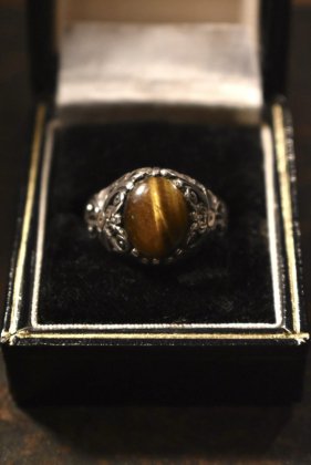  Ρvintage silver  tigers eye ring