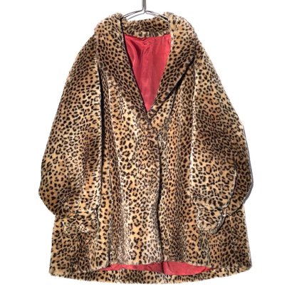  Ρơ եե 쥪ѡɥ㥱åȡ1980's - Made In USAVintage Fake Fur Leopard Jacket