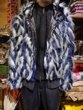  ΡShaggy Faux Fur Hoodie Blouson