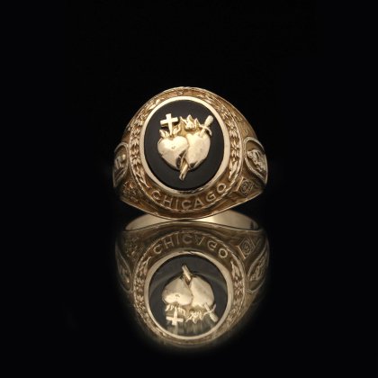  Ρơ å ˥ 饦ɡ10kt Gold  Onyxۡ1945's-Sacred Heart Class Ring