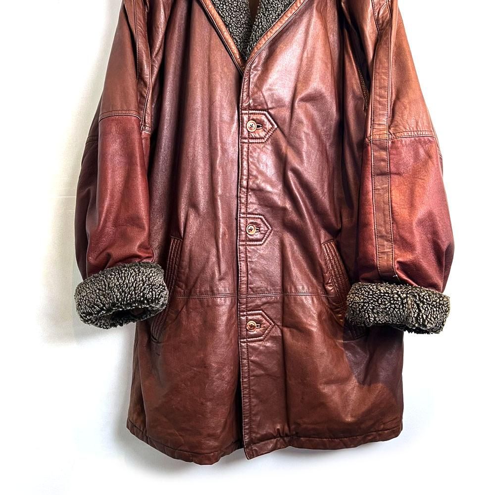 ヴィンテージ ボアカラー レザーハーフコート【1980's-】Vintage Half Length Boa Collar Leather Coat