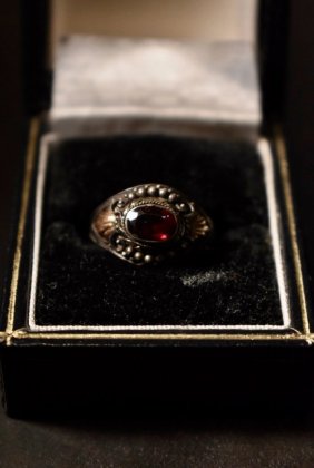  Ρus vintage silver  stone ring ơ С  