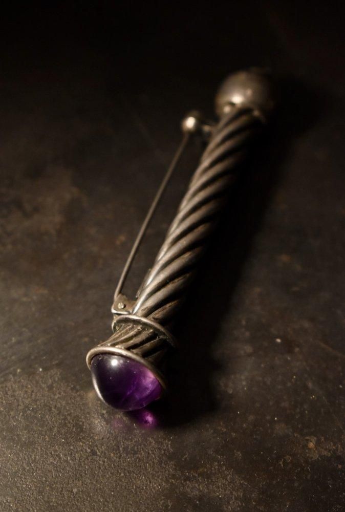 ヴィンテージ シルバー アメジスト ブローチ [ sterling silver