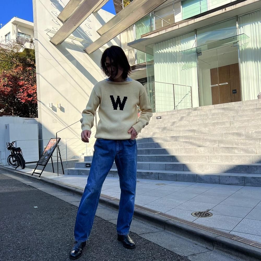 Wright & Ditson】ヴィンテージ ローゲージ レタードニット Wright & Ditson】ヴィンテージ ローゲージ レタードニット