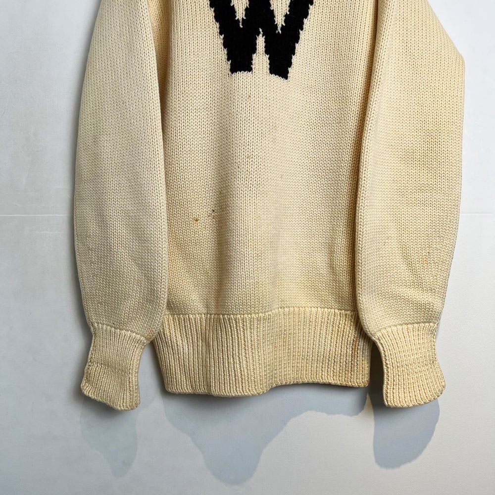 【Wright & Ditson】ヴィンテージ ローゲージ レタードニット 腹巻きリブ【1950's-】Vintage Lettered Sweater