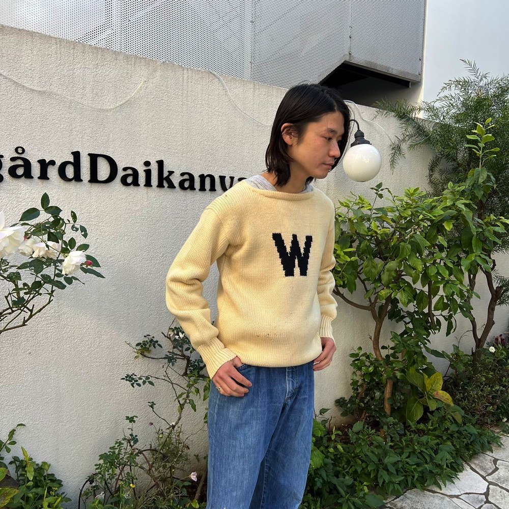 【Wright & Ditson】ヴィンテージ ローゲージ レタードニット 腹巻きリブ【1950's-】Vintage Lettered Sweater