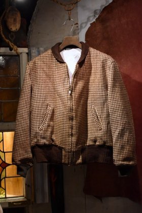  Ρus 1950s hounds tooth wool blouson