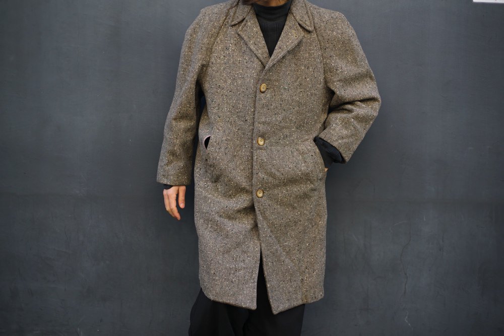 ヴィンテージ ネップ ツイード テーラード ウールコート【1950's-】Vintage Wool Coat