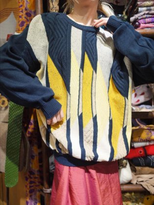 古着 通販　Geometric Big Silhouette Knit Sweater