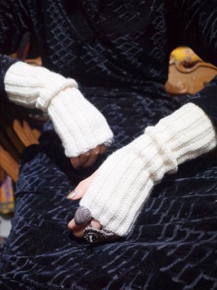  Ρend Hand KnittingWool  Alpaca Arm Warmers M