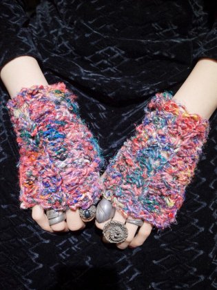  Ρend Hand KnittingSilk Yarn Arm Warmers