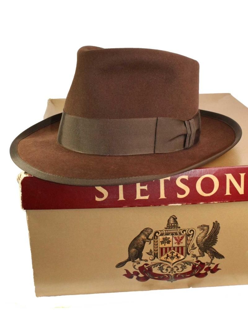 ステットソン ウィペット ヴィンテージ フェドラ ハット【Royal Stetson Whippet】【1950's-】7 1/8 D.Brown