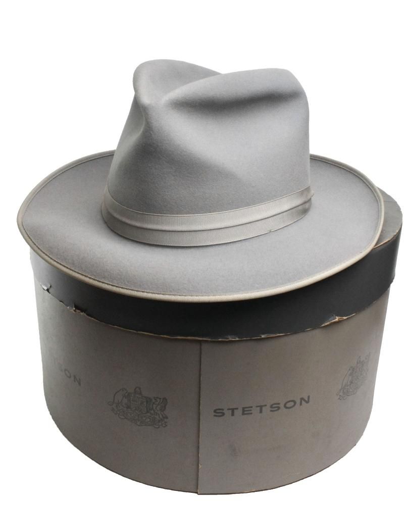 スペシャル】50s〜 STETSON ハット リム短め グレー 7 1/2表記-