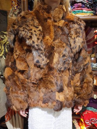古着 通販　Yoke Design Rabbit Fur Dolman Jacket Brown