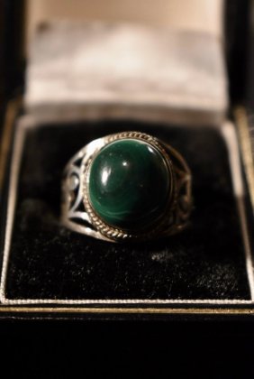 古着 通販　vintage silver × green stone ring ヴィンテージ シルバー グリーンストーン リング 
