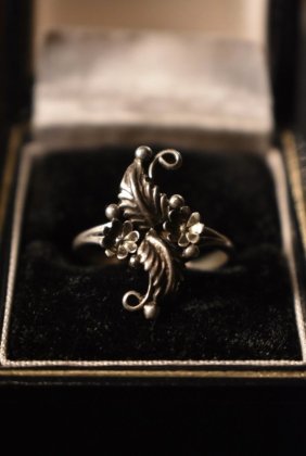 古着 通販　vintage flower motif silver ring