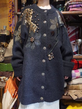 古着 通販　Leopard & Bijou Black Mohair Knit Jacket