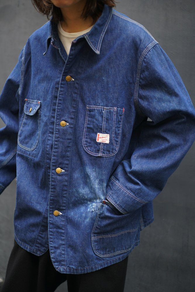 【Workmaster】ヴィンテージ カバーオール デニム ジャケット【1940's-】Vintage Denim Coverall Chore  Jacket