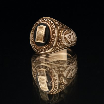 古着 通販　ヴィンテージ カレッジリング【HERFF JONES 10kt Gold × Onyx】【1929's-】Class Ring
