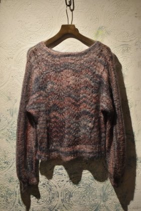  ΡJapanese 1970s~ pink  gray mohair sweater 1970ǯ ѥơ إ   