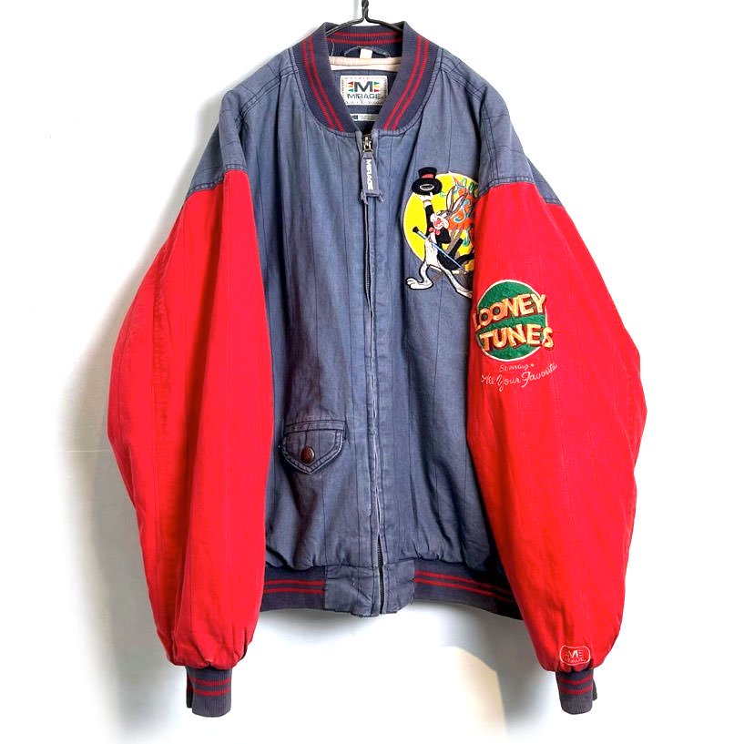 【MIRAGE】ヴィンテージ ルーニー・テューンズ アワードジャケット スタジャン【1990's-】Vintage LOONEY TUNES  Award Jacket