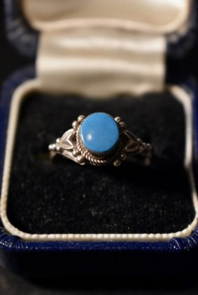  ΡVintage silver  turquoise ring ơ С   