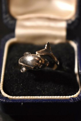  ΡVintage dolphin motif silver ring ơ ɥե С  