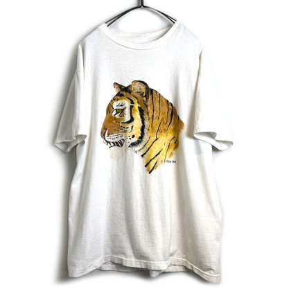  ΡJ GOLDۥơ ϥɥڥ ץ Tġ1990's-Vintage Hand Painted Tiger Tee