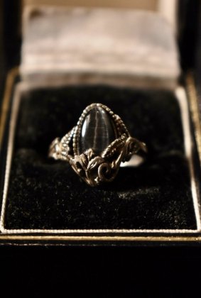  ΡVintage silver  black stone ring ơ С ֥å  