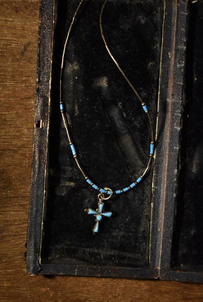 Vintage silver × turquoise cross necklace ヴィンテージ シルバー ターコイズ クロス ネックレス