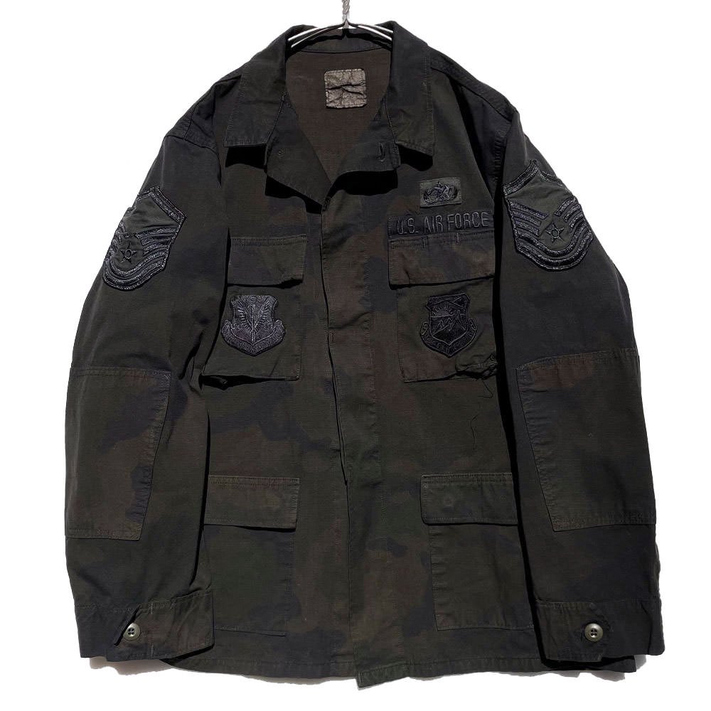 【U.S. AIR FORCE】ヴィンテージ リップストップ ブラックカモフラージュ シャツジャケット【1990's-】Vintage BDU  Jacket