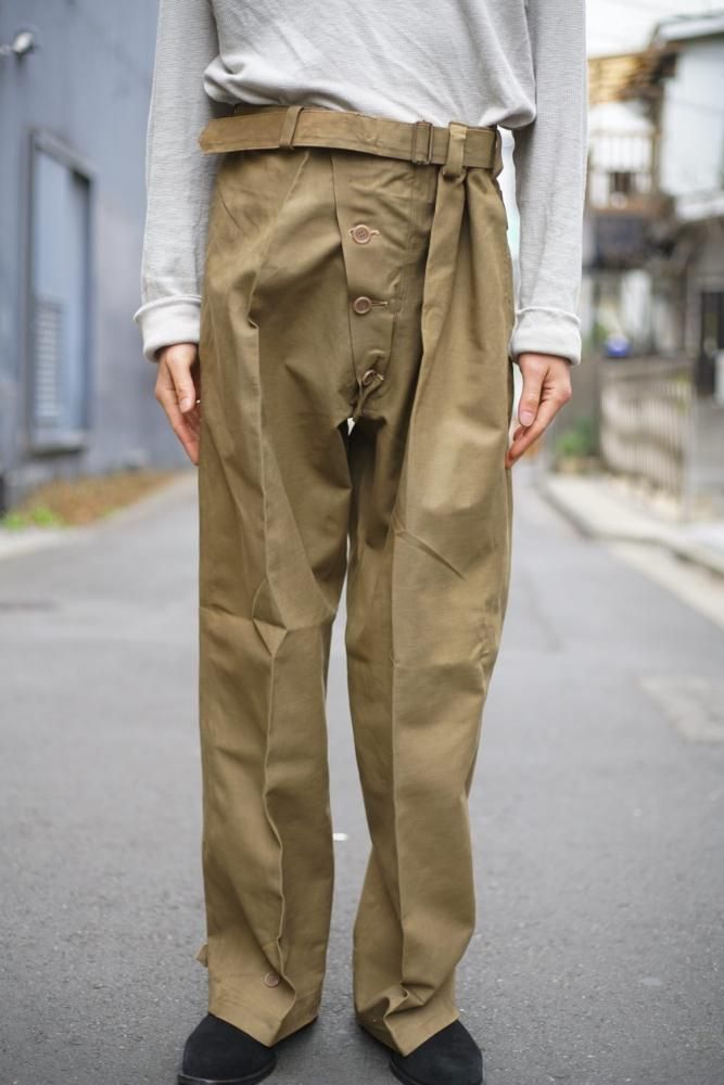 【Italian Army - NOS】デッドストック イタリア軍 モーターサイクルパンツ オーバーパンツ  ポケット付き【1950's-】Vintage Motorcycle Pants