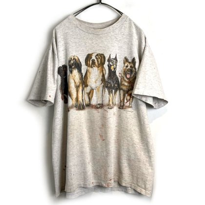  ΡONEITAۥơ ɥåץ Tġ1990's-Vintage Dogs Print Tee