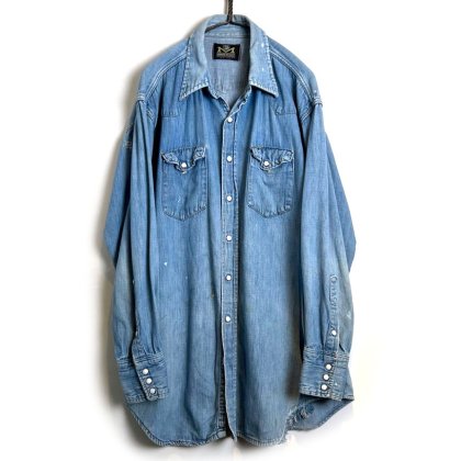  ΡMAVERICK BLUE BELLۥơ  ǥ˥ॷġ1970's-Vintage Denim Western Shirts