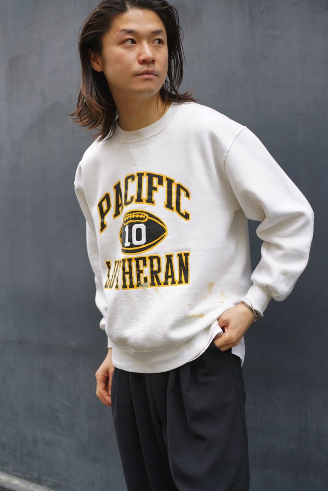 【Pacific Lutheran】ヴィンテージ カレッジ スウェットシャツ 前Vガゼット【1990's-】Vintage College Sweat  Shirt