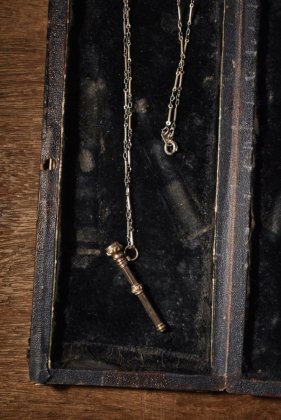 古着 通販　British early 20th pencil necklace ヴィンテージ シルバー シャトレーン ペン ネックレス 
