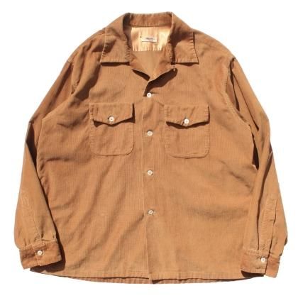 ヴィンテージ ブラック レーヨン オープンカラー シャツ【1950's