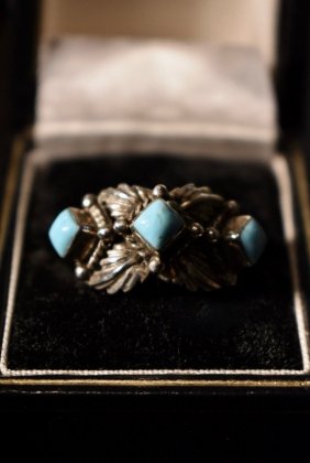  ΡVintage silver  turquoise ring ơ С   