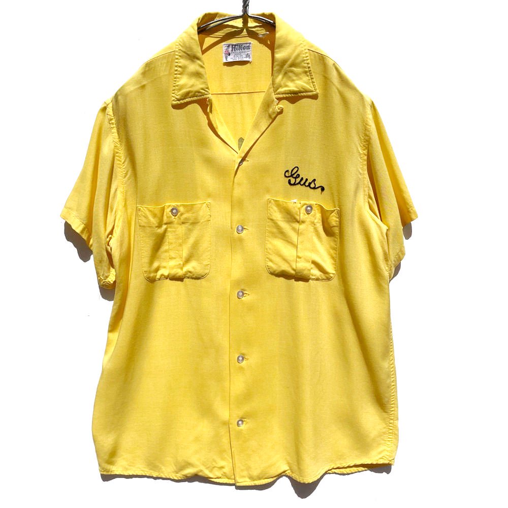 「雰囲気系」1960sボーリングシャツ アメリカ製サイズM レーヨン ビンテージ