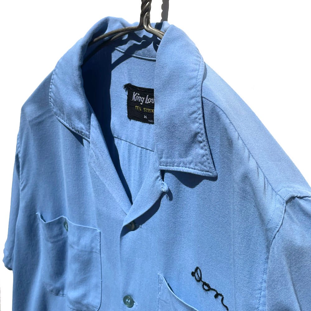 【King Louie TEN STRIKE】ヴィンテージ レーヨン ボーリングシャツ【1950's- Made In USA】Vintage  Bowling Shirt
